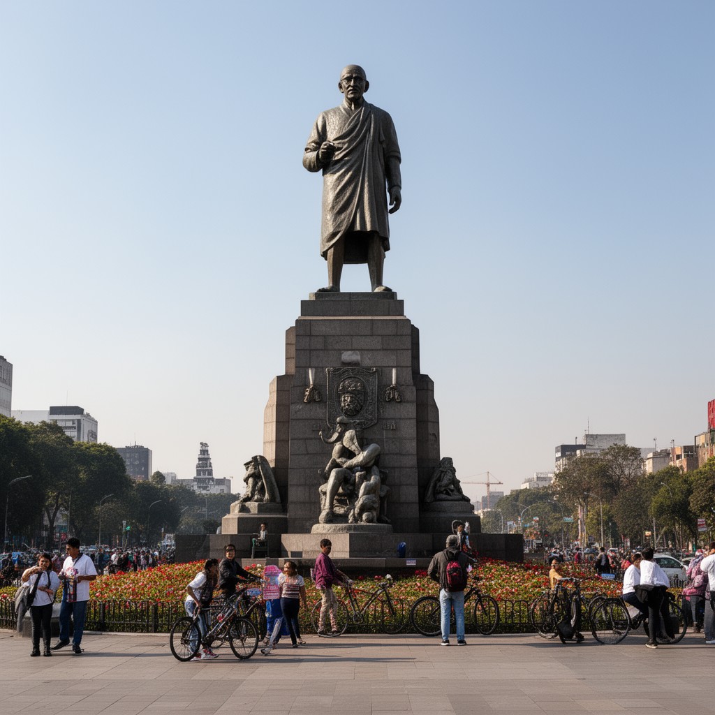 AI-generated illustration of Monument to Mahatma Gandhi