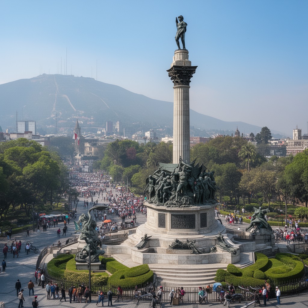 AI-generated illustration of Monument to the Niños Héroes (nearby Chapultepec access)