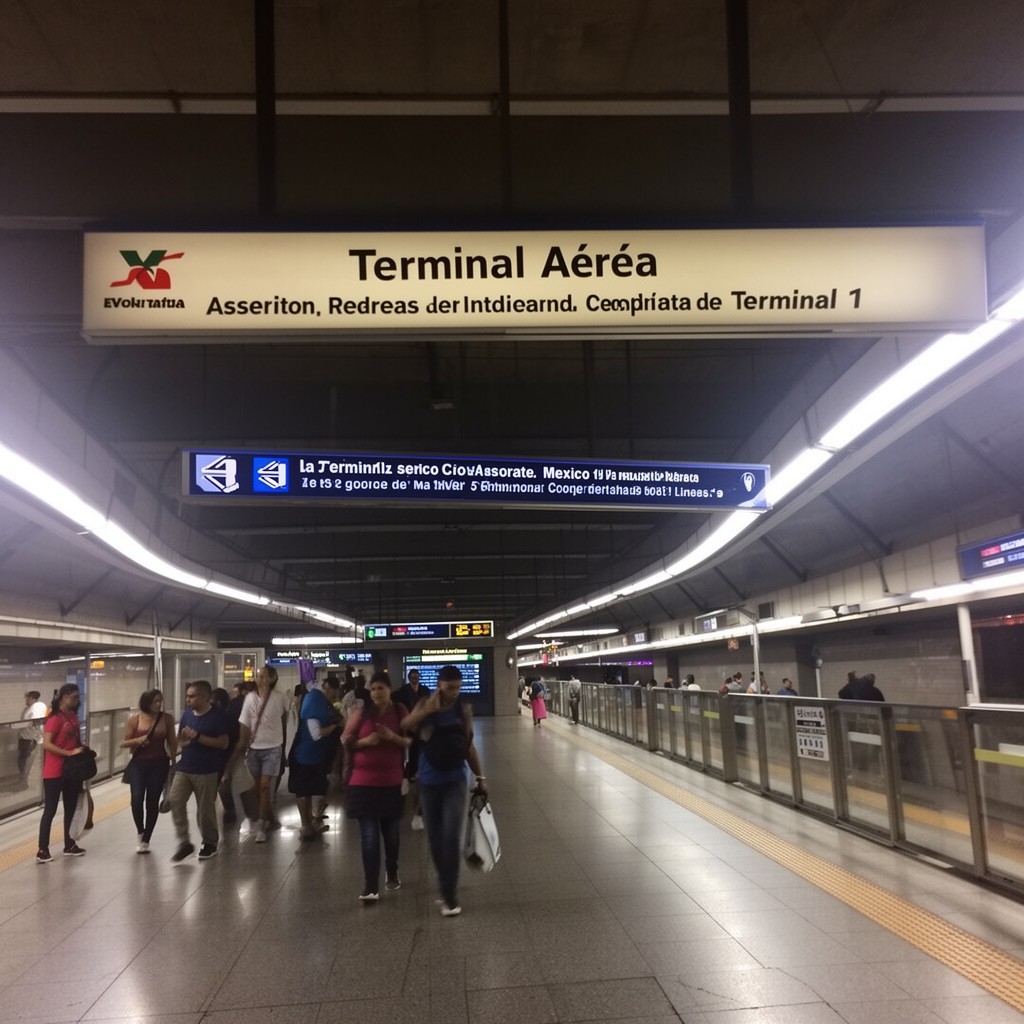 AI-generated illustration of Terminal Aérea metro station
