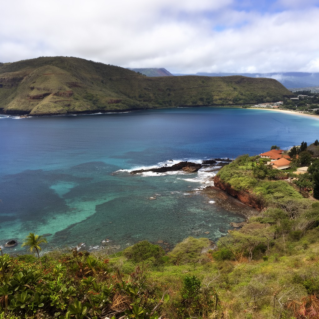AI-generated illustration of Kealakekua Bay, Hawaii Island