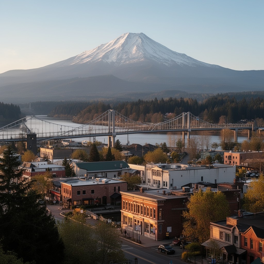 AI-generated illustration of Rainier, Oregon