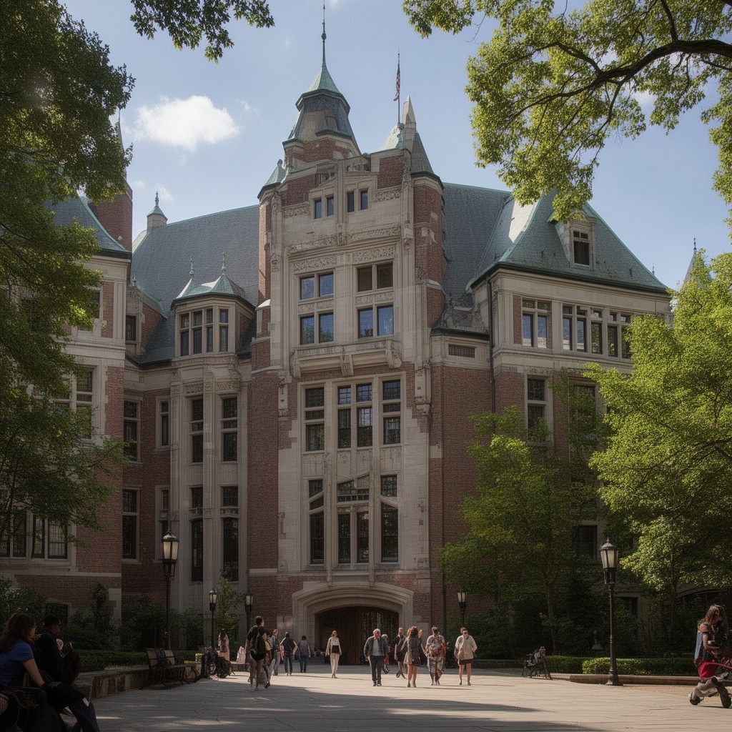 AI-generated illustration of Olin Library