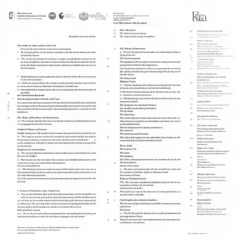 AI-generated illustration of Rules of Procedure and Evidence of the International Criminal Court