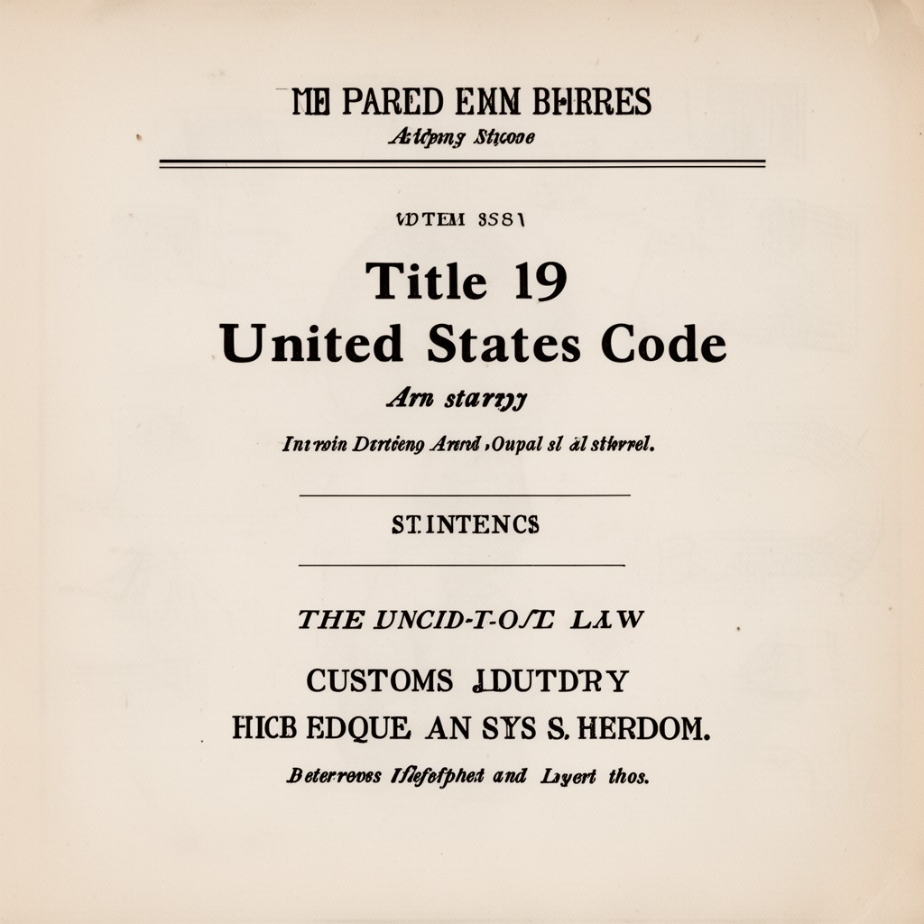 AI-generated illustration of Title 19 of the United States Code