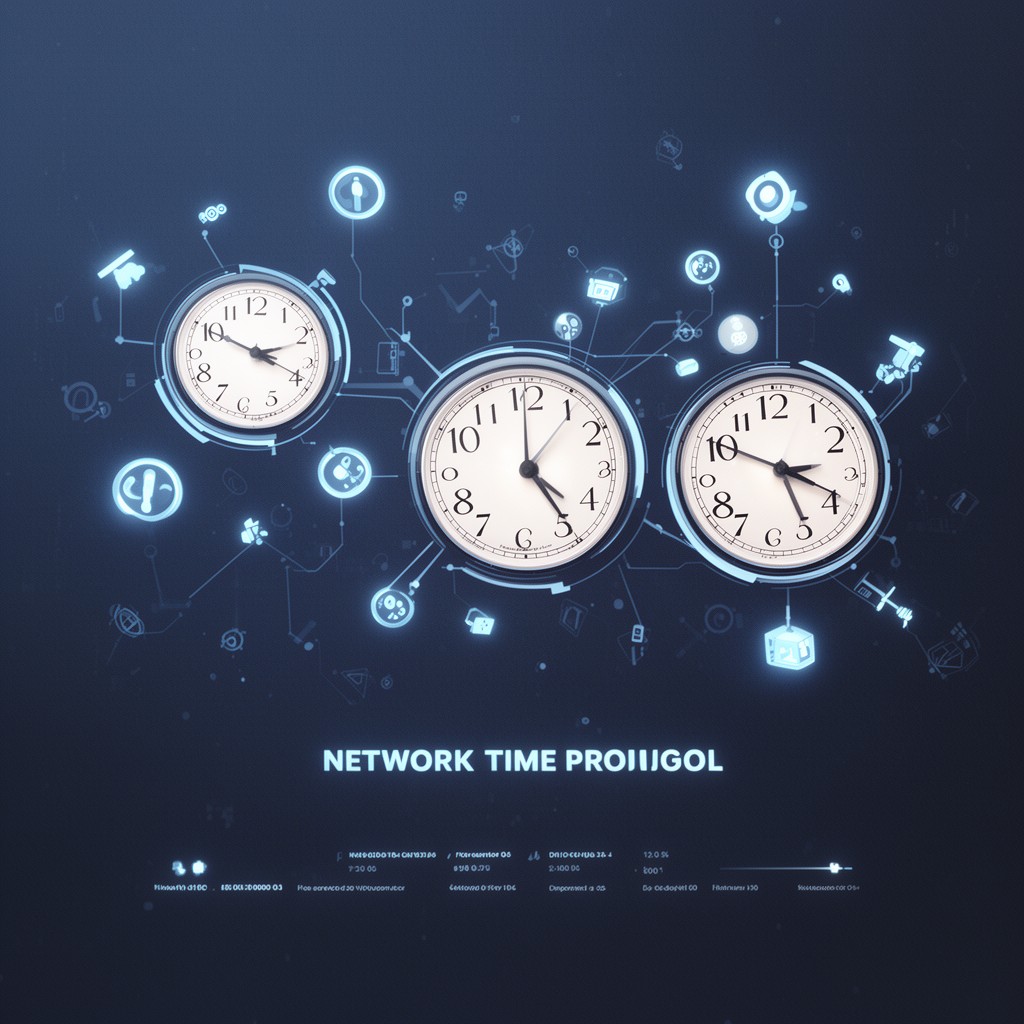 AI-generated illustration of Network Time Protocol