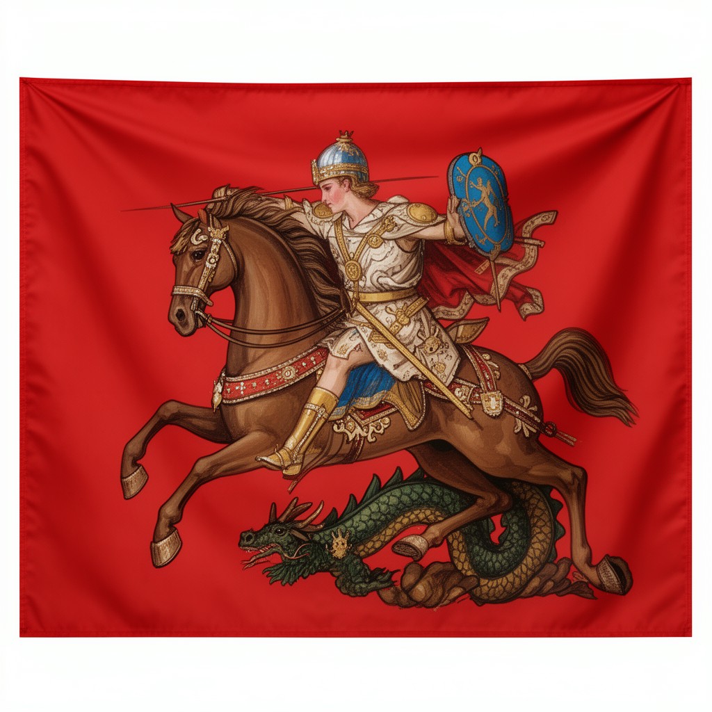 AI-generated illustration of flag of Moscow