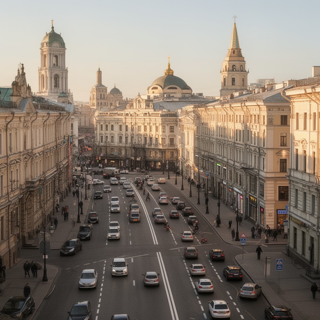 AI-generated illustration of Tverskaya Street, Moscow