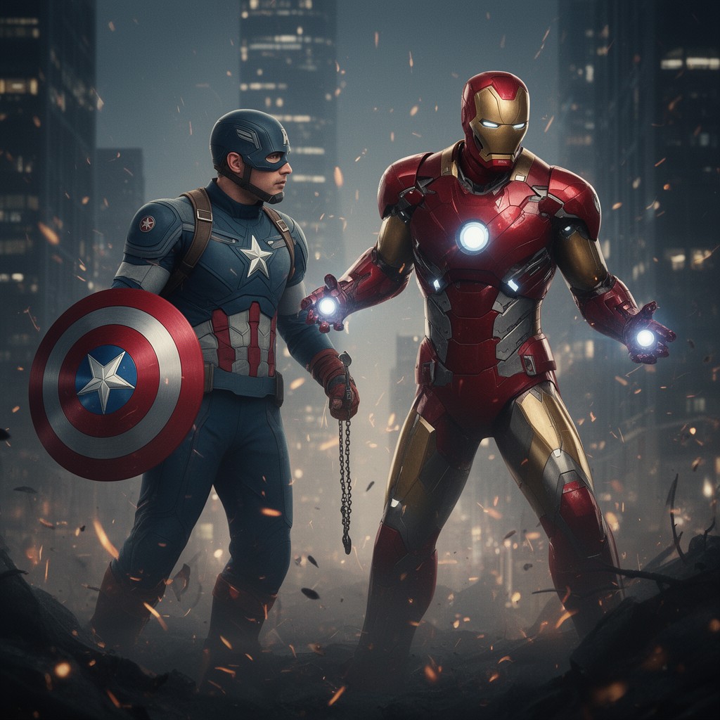 AI-generated illustration of Captain America: Civil War