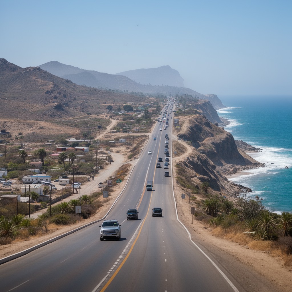 AI-generated illustration of Mexican Federal Highway 1
