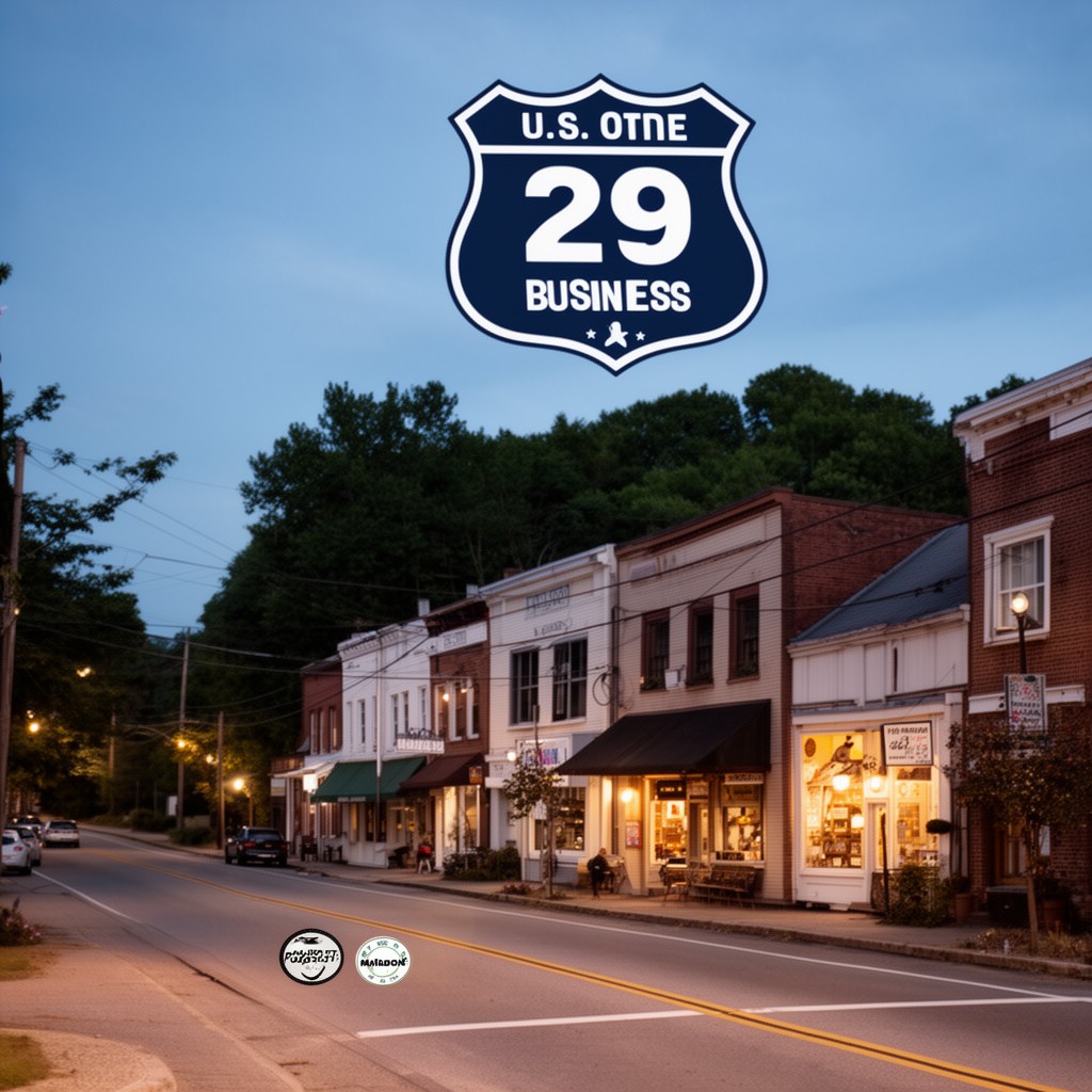 AI-generated illustration of U.S. Route 29 Business in Madison