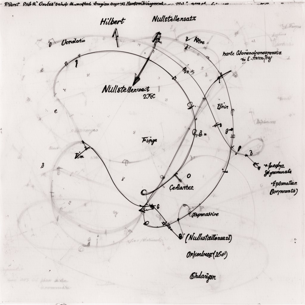 AI-generated illustration of Hilbert’s Nullstellensatz