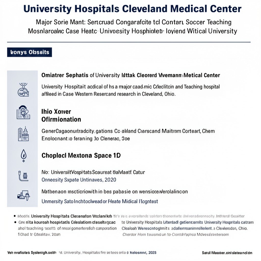 AI-generated illustration of University Hospitals Cleveland Medical Center