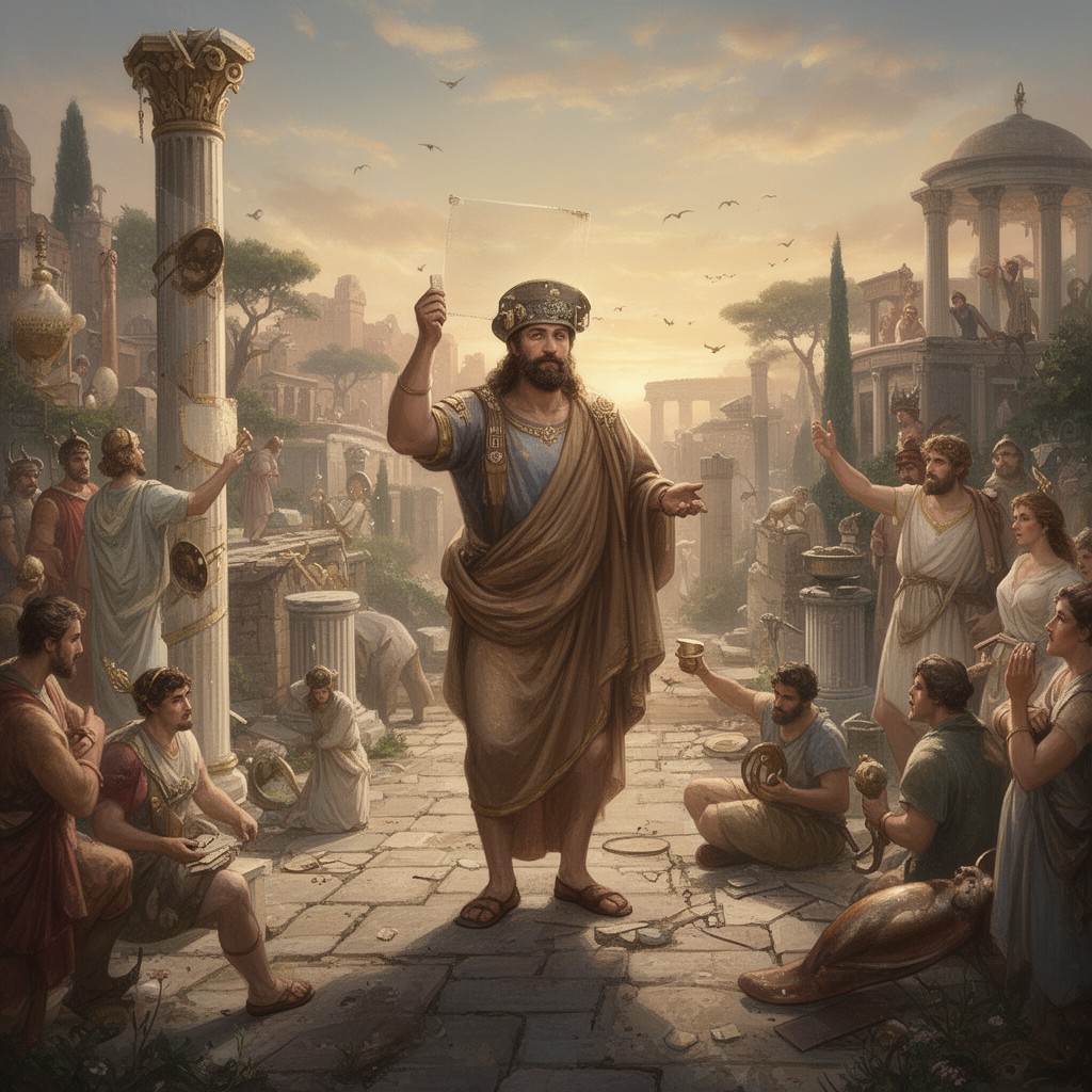 AI-generated illustration of Roman religion