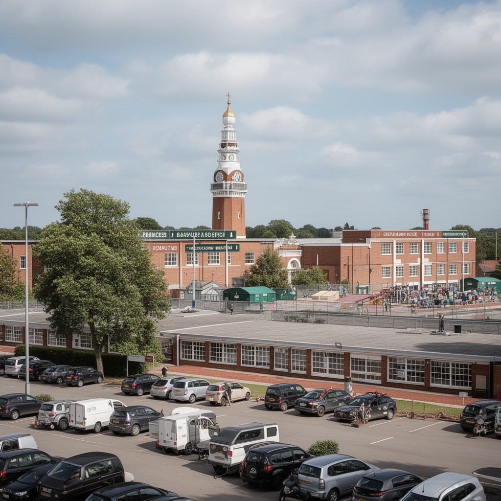 AI-generated illustration of Princess Royal Barracks, Deepcut