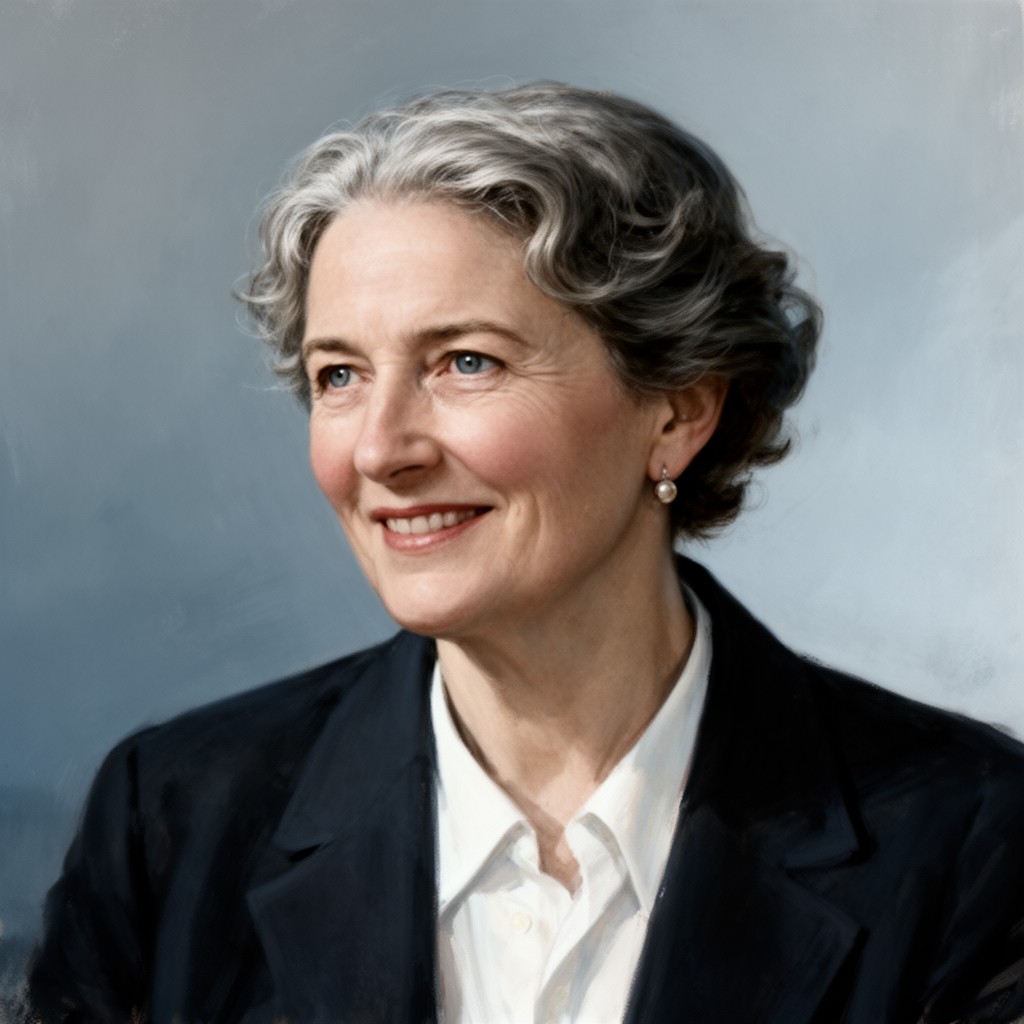 AI-generated illustration of Elisabeth Mann Borgese