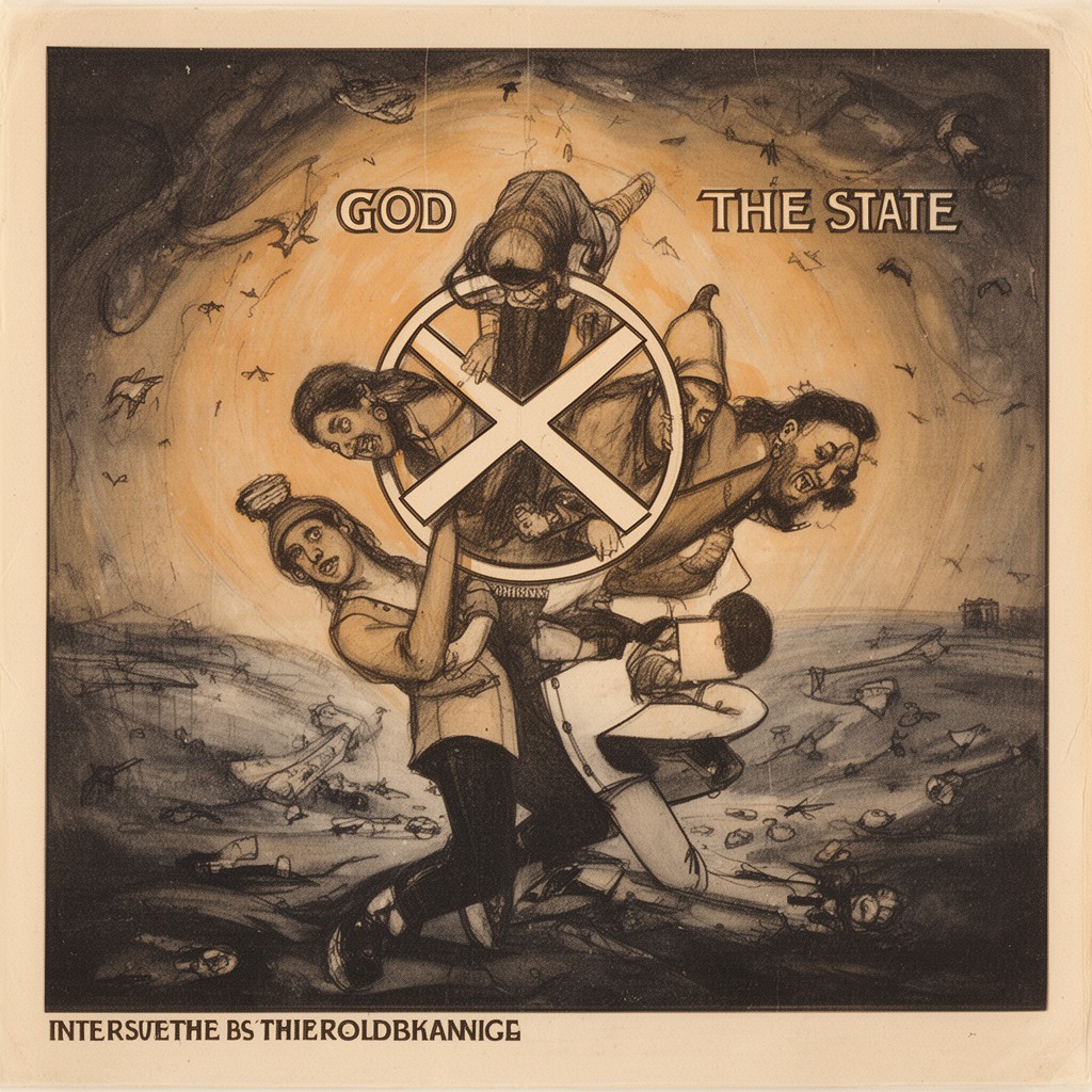 AI-generated illustration of God and the State