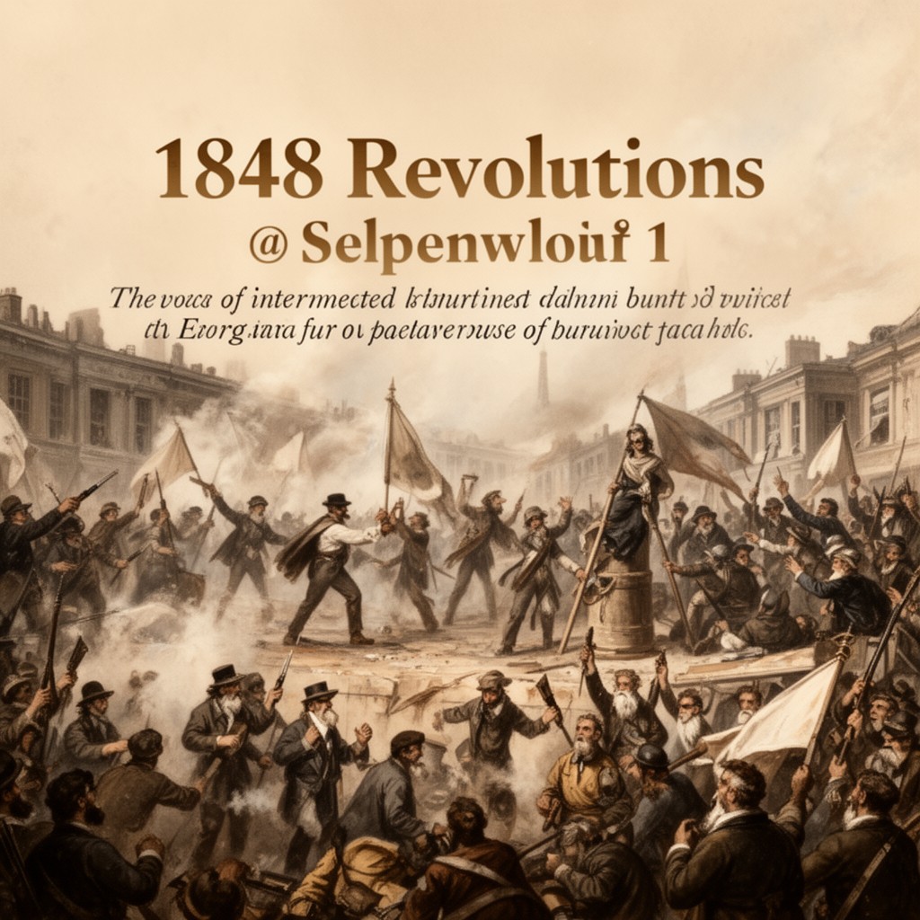 AI-generated illustration of 1848 revolutions