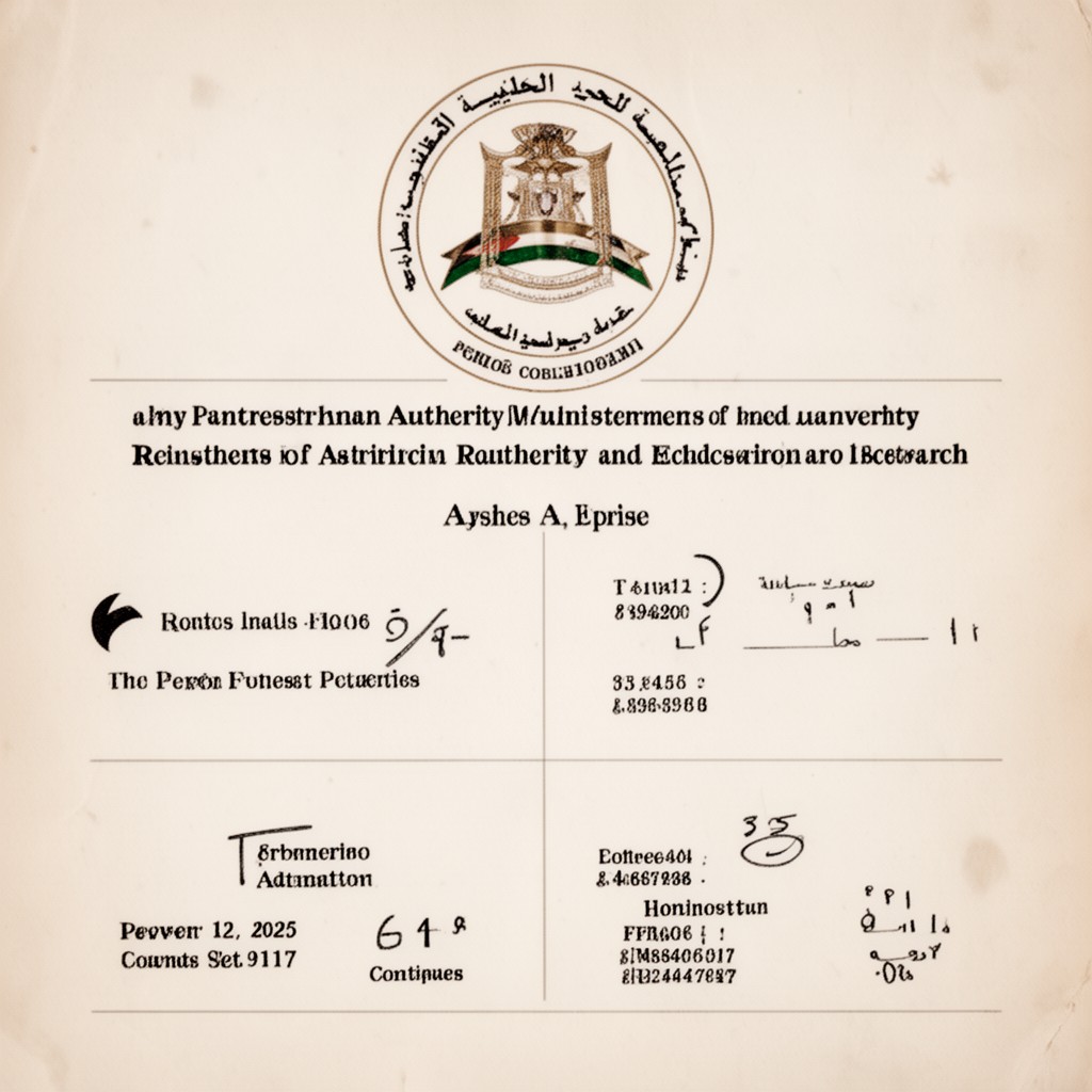 AI-generated illustration of Palestinian Authority Minister of Higher Education and Research
