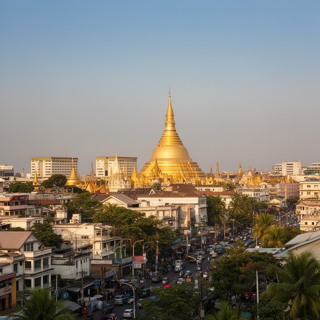 AI-generated illustration of Yangon