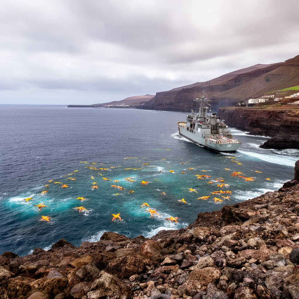 AI-generated illustration of Canary Islands waters
