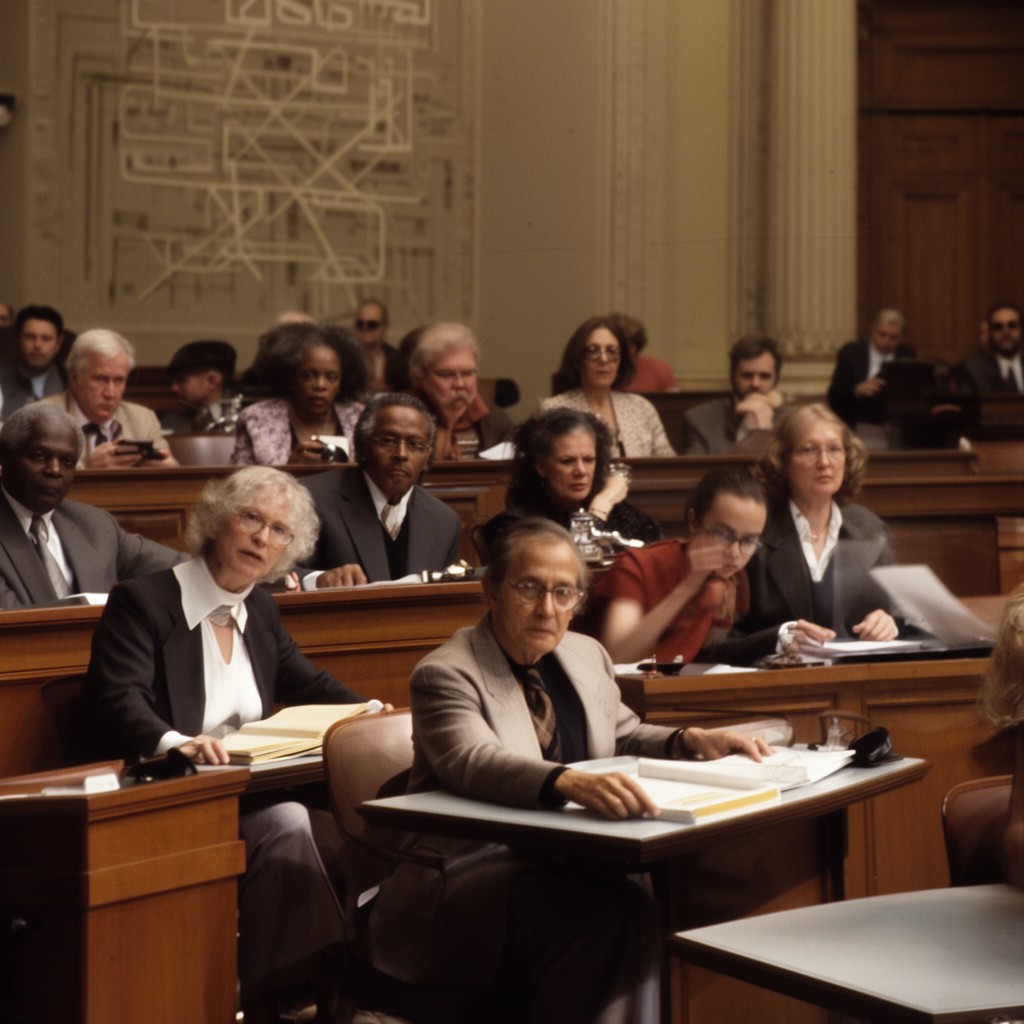 AI-generated illustration of First Committee (Legal and Constitutional Questions)