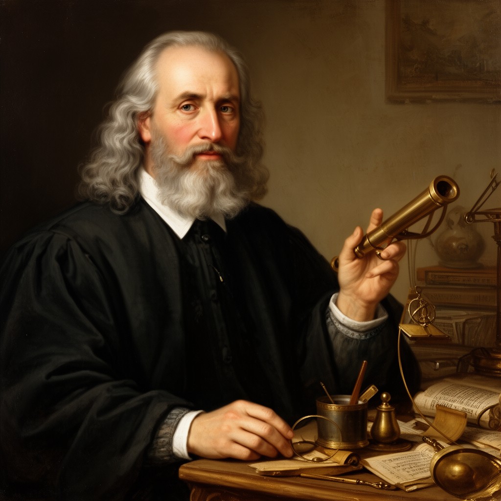 AI-generated illustration of Galileo Galilei