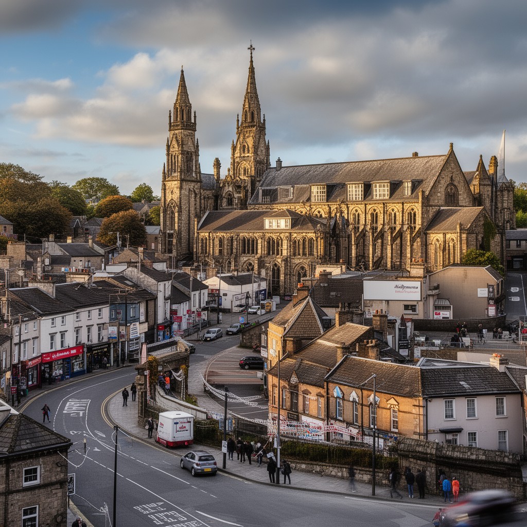 AI-generated illustration of Ballymena, County Antrim, Ireland