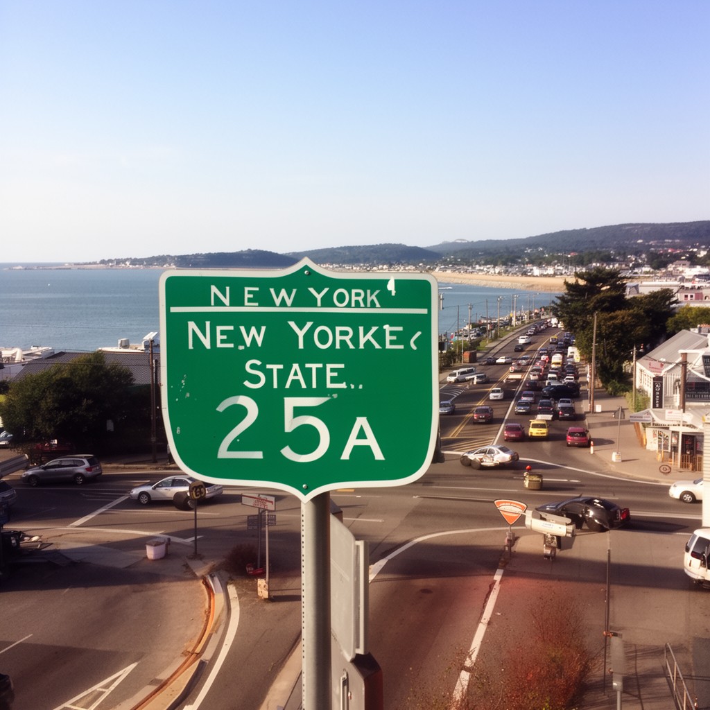 AI-generated illustration of New York State Route 25A