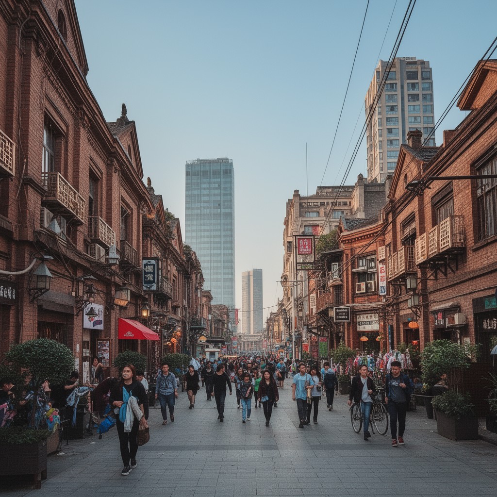 AI-generated illustration of Hongkou District