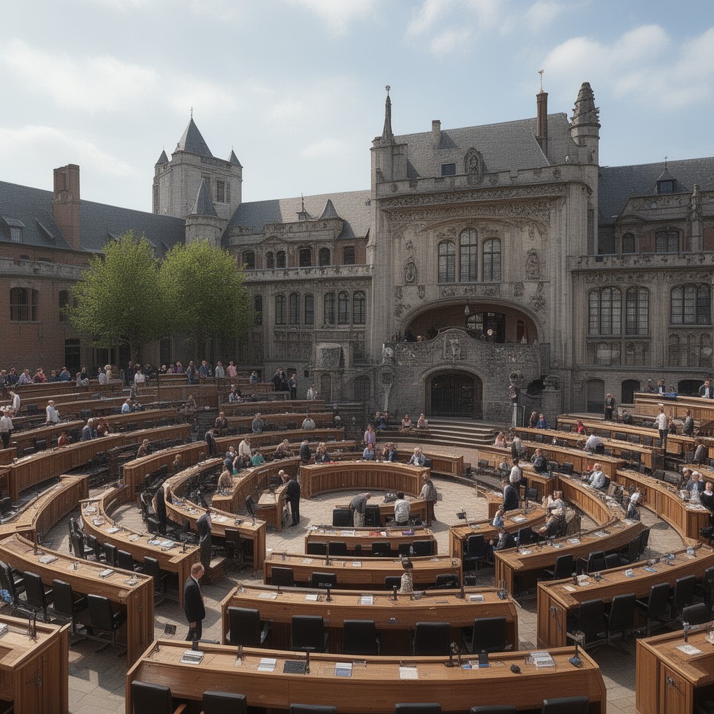 AI-generated illustration of Flemish Parliament