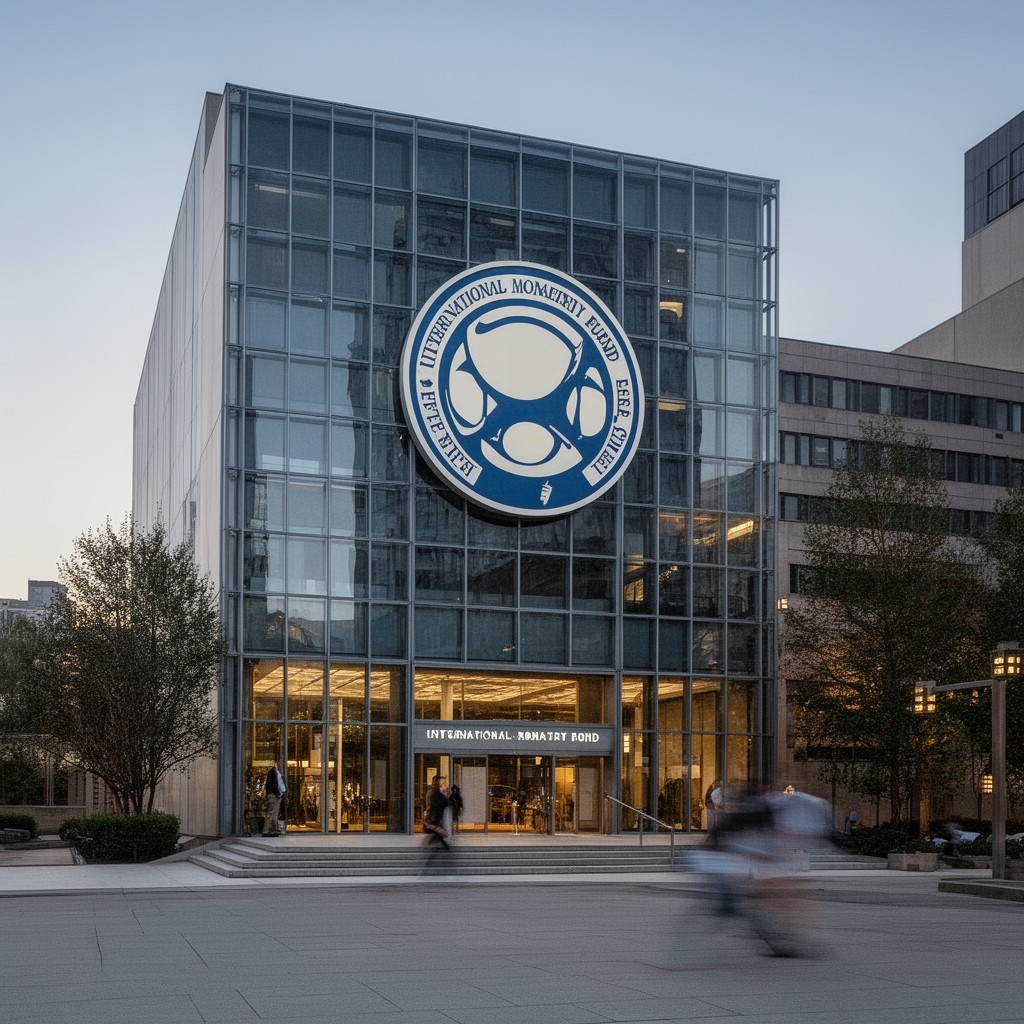 AI-generated illustration of International Monetary Fund headquarters