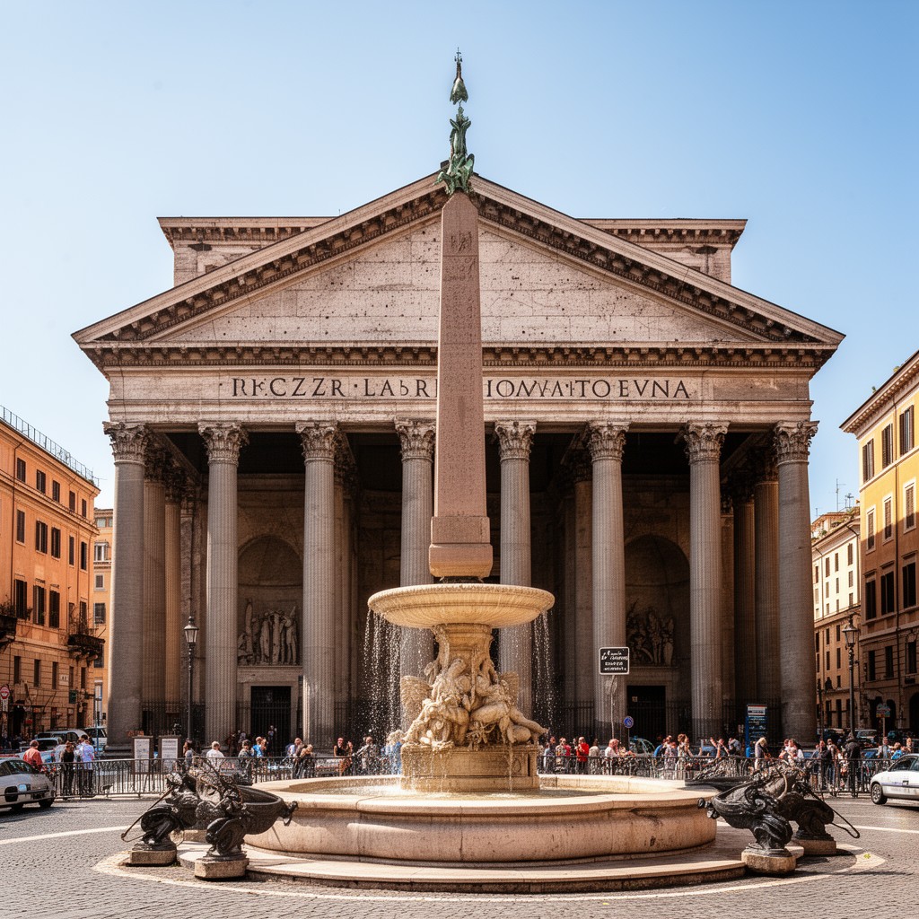 AI-generated illustration of Piazza della Rotonda