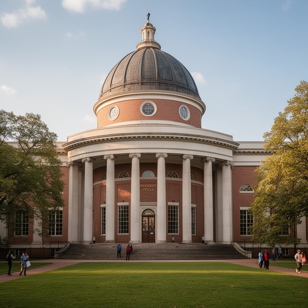 AI-generated illustration of Rotunda at the University of Virginia