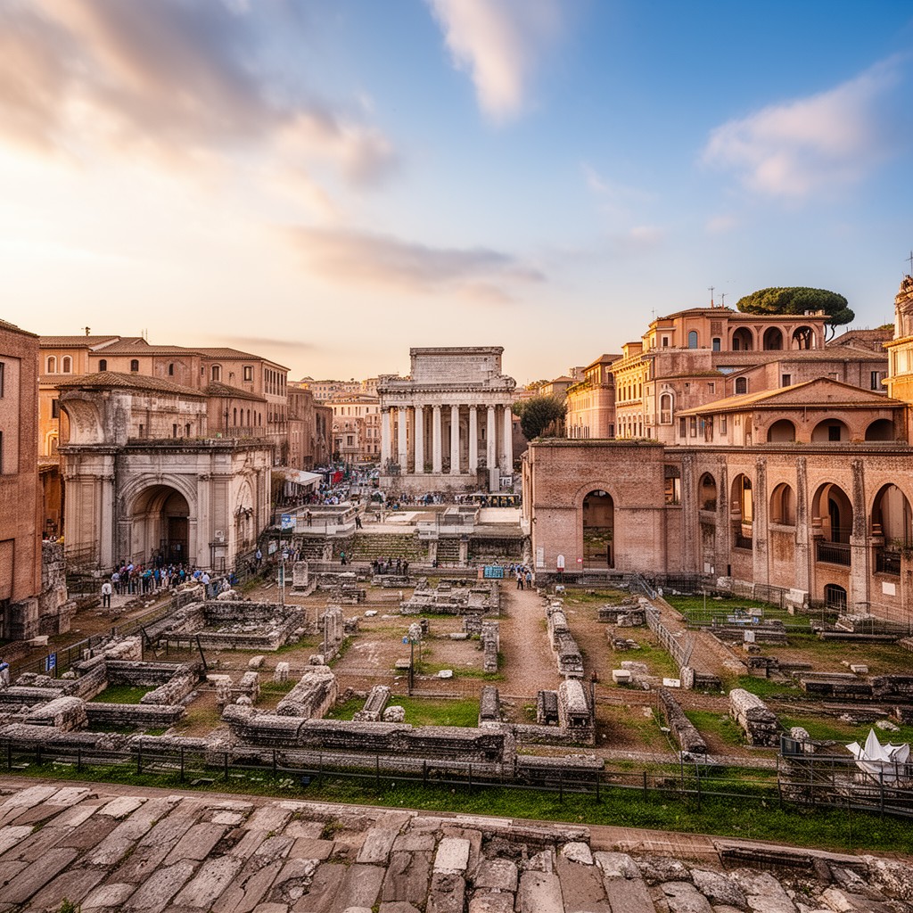 AI-generated illustration of Regio VIII Forum Romanum (ancient Rome)