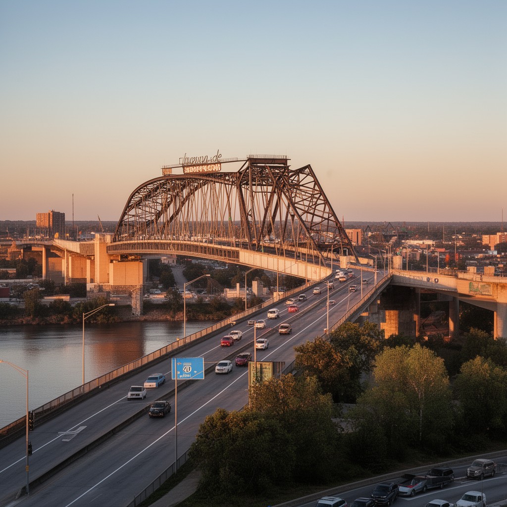 AI-generated illustration of Hernando de Soto Bridge
