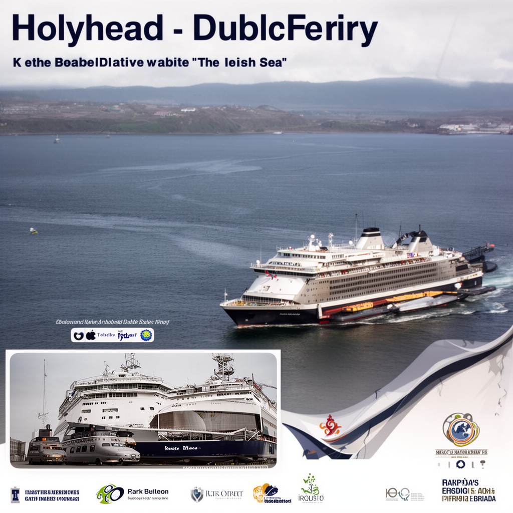 AI-generated illustration of Holyhead–Dublin ferry route