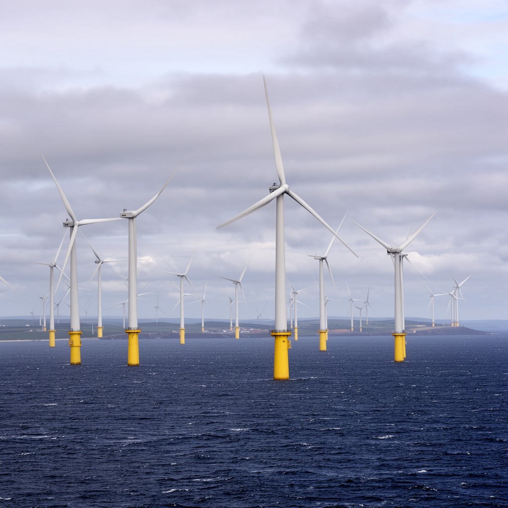 AI-generated illustration of Walney Wind Farm