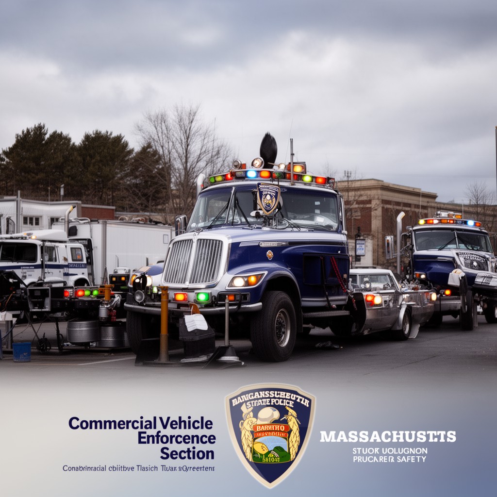 AI-generated illustration of Commercial Vehicle Enforcement Section