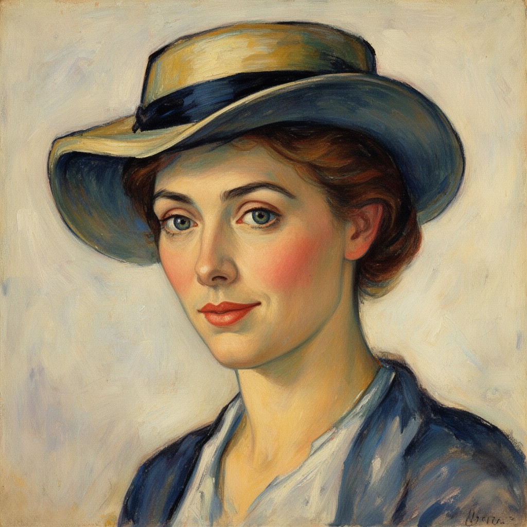 AI-generated illustration of Woman with a Hat