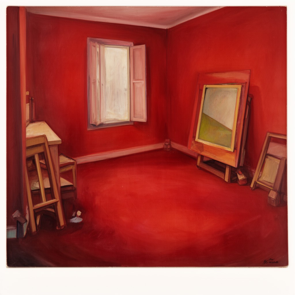 AI-generated illustration of The Red Studio