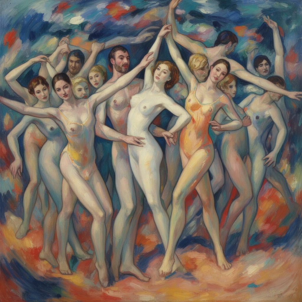 AI-generated illustration of La Danse (1909–1910)