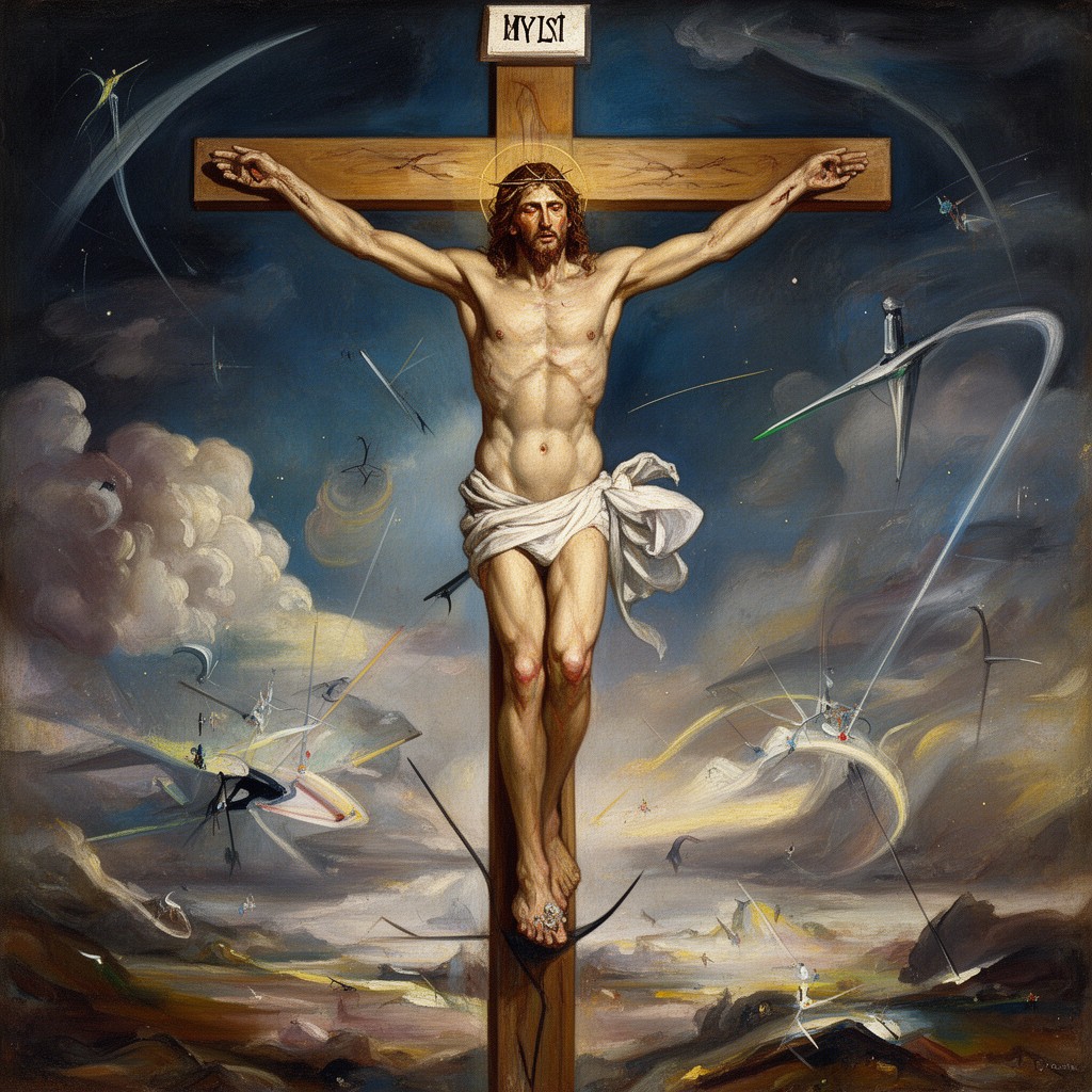 AI-generated illustration of Christ of Saint John of the Cross