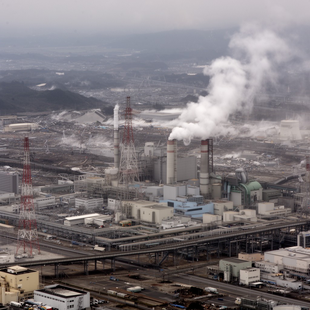 AI-generated illustration of Fukushima Daiichi nuclear disaster