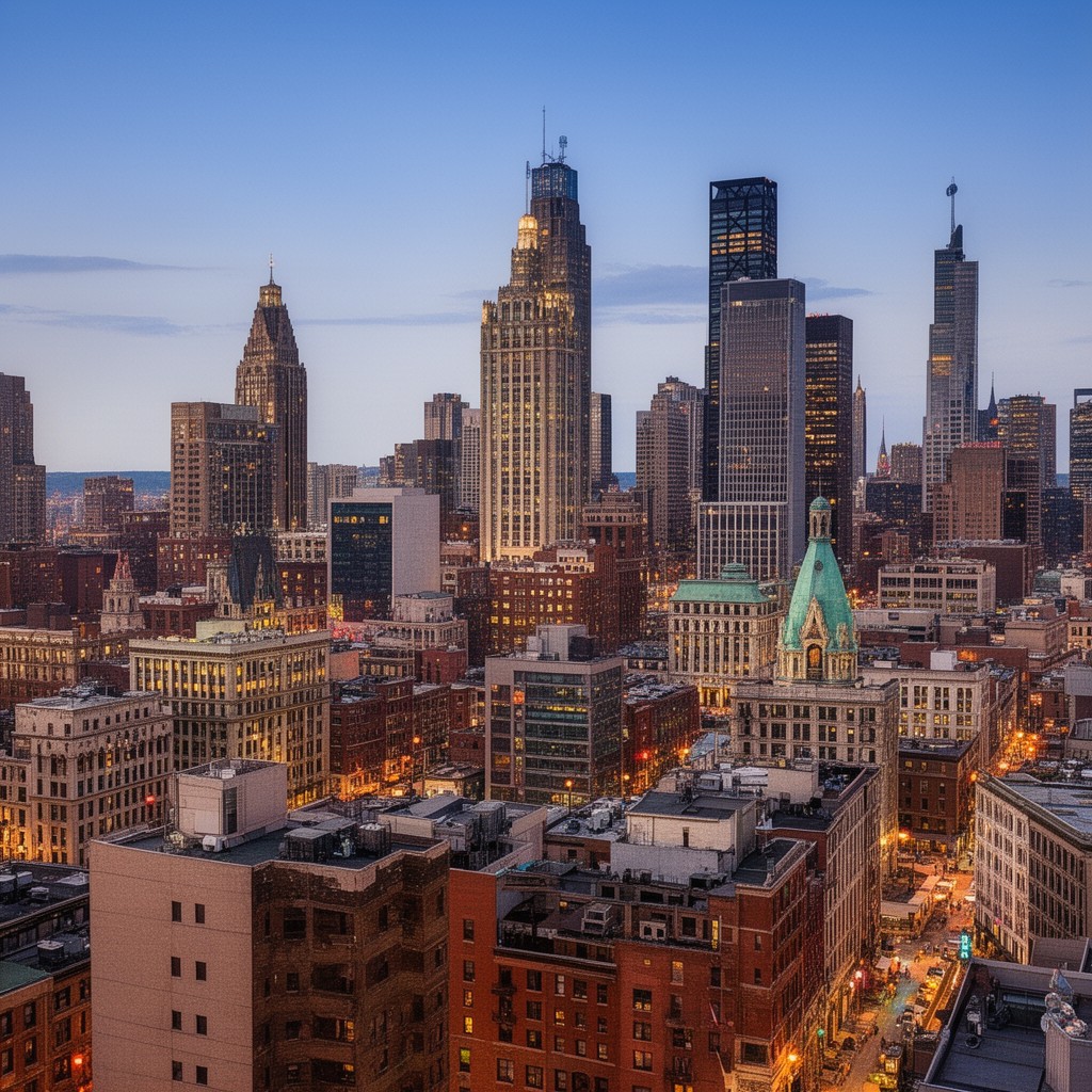 AI-generated illustration of Center City Philadelphia
