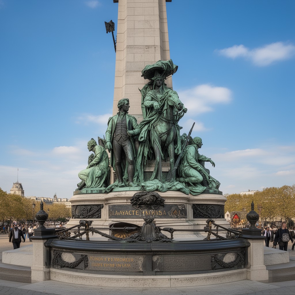 AI-generated illustration of Monument to Lafayette and Washington in Paris