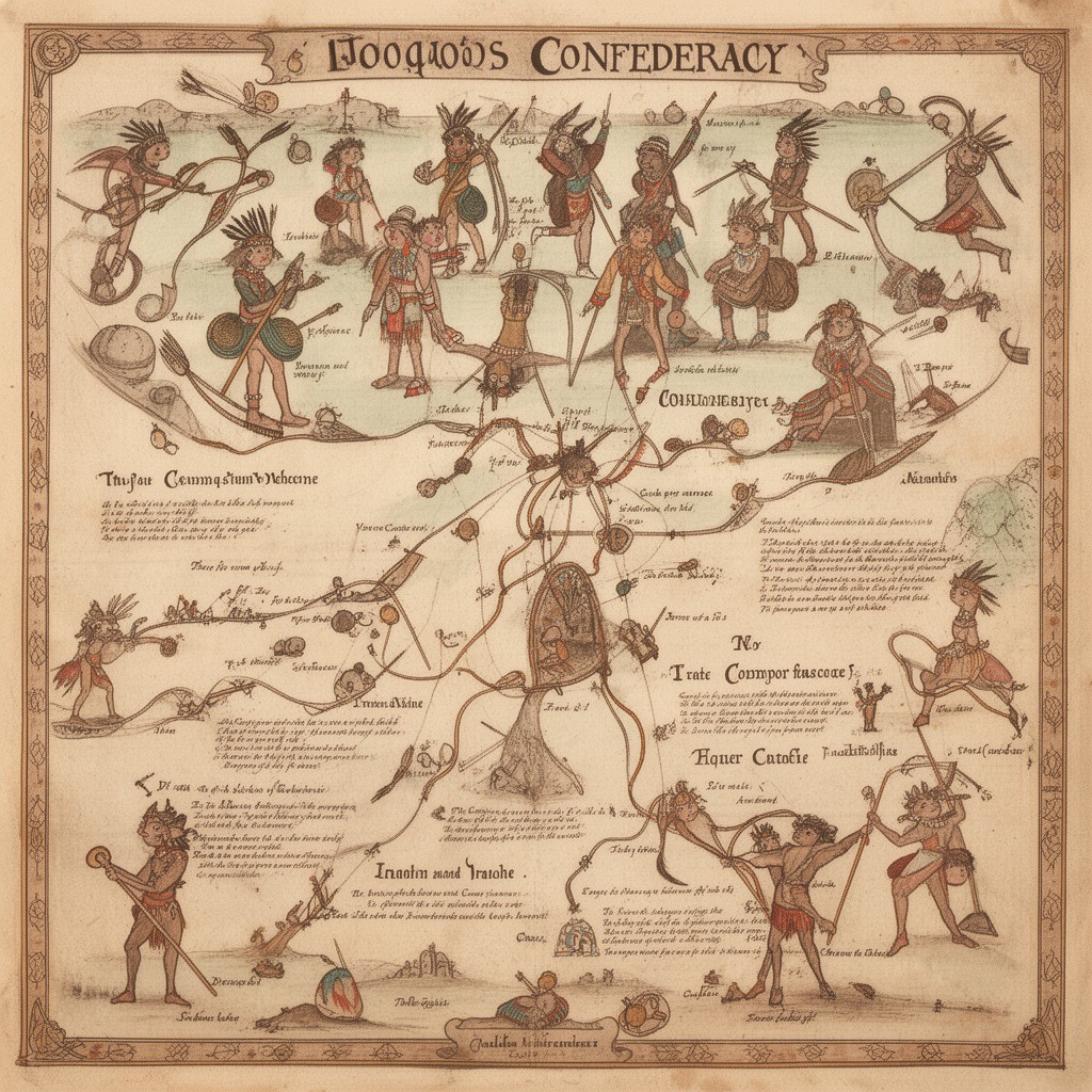 AI-generated illustration of Iroquois Confederacy