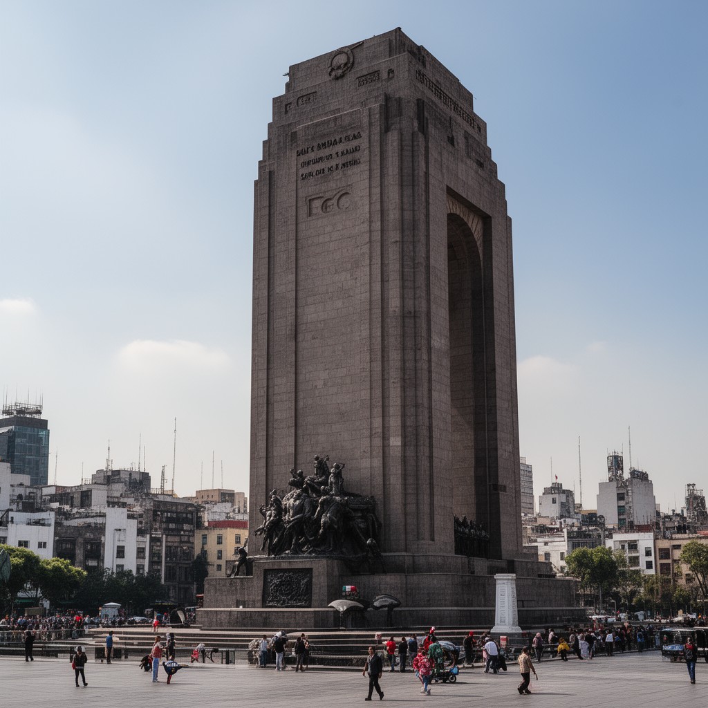 AI-generated illustration of Monumento a la Revolución