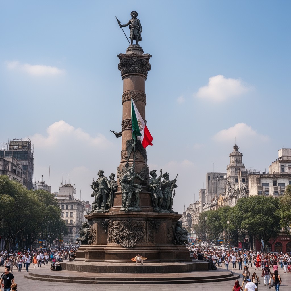 AI-generated illustration of Monument to Cuauhtémoc