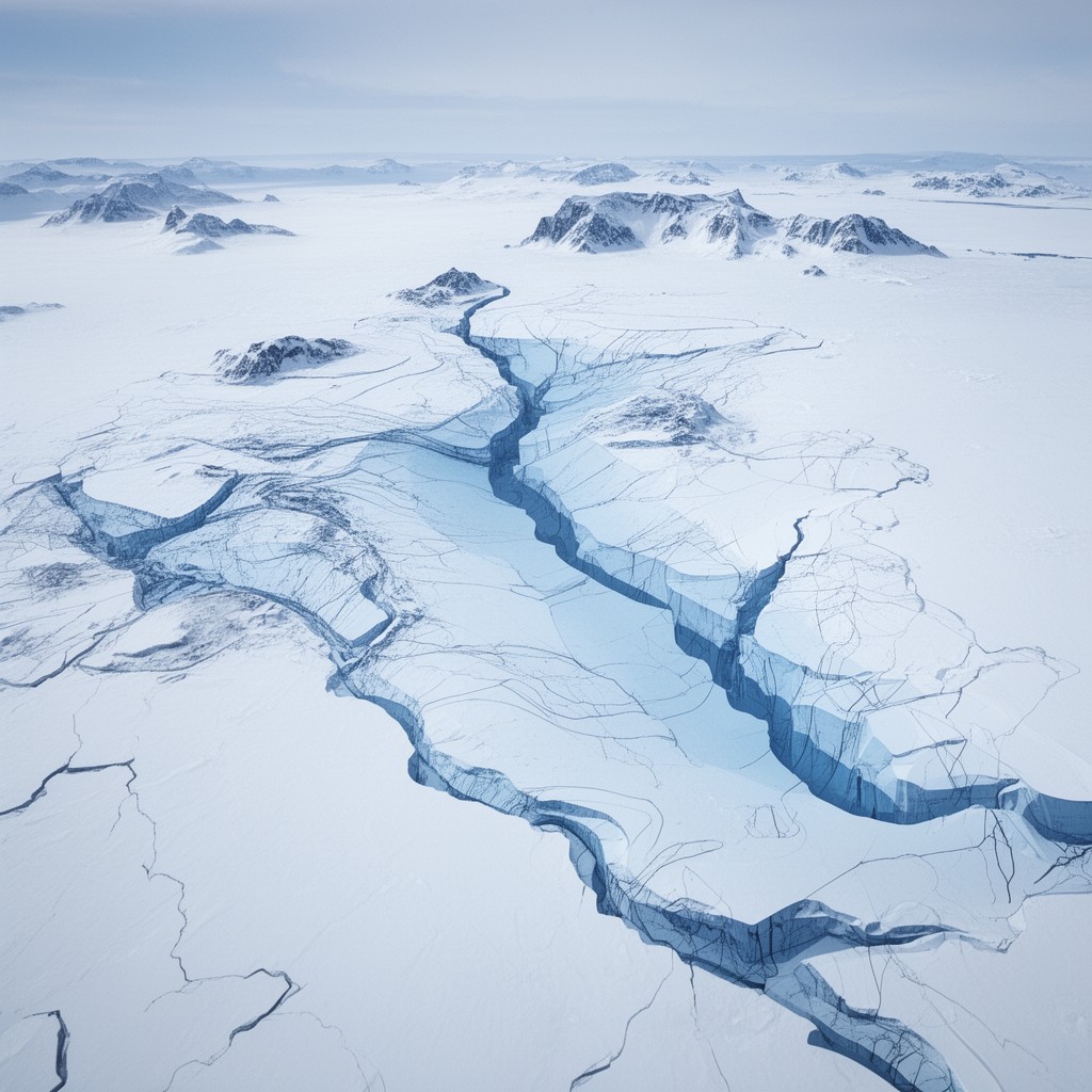 AI-generated illustration of Marie Tharp Ridge in the Arctic Ocean
