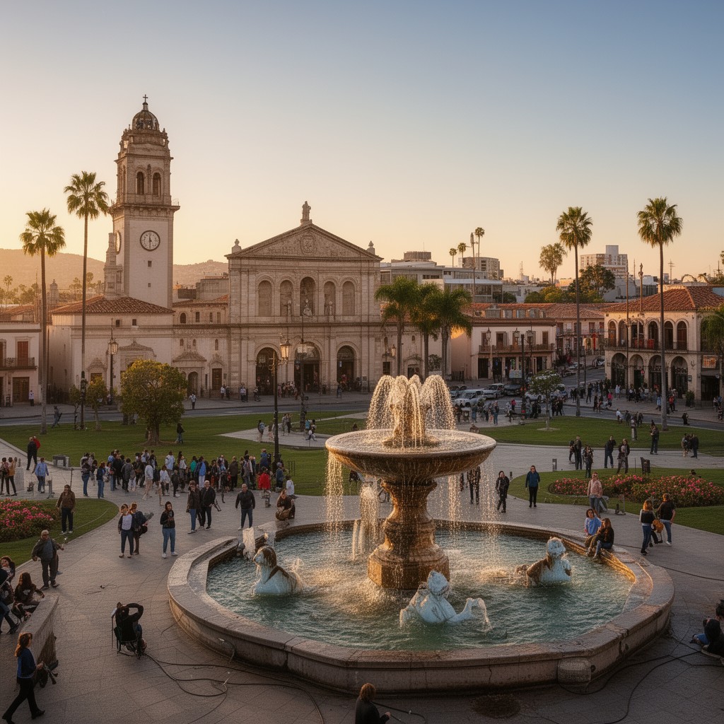 AI-generated illustration of Los Angeles Plaza